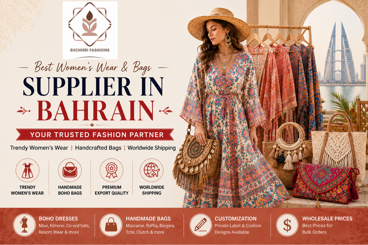 Best Womens Wear and Bags Supplier in Bahrain | Suchisri Fashions